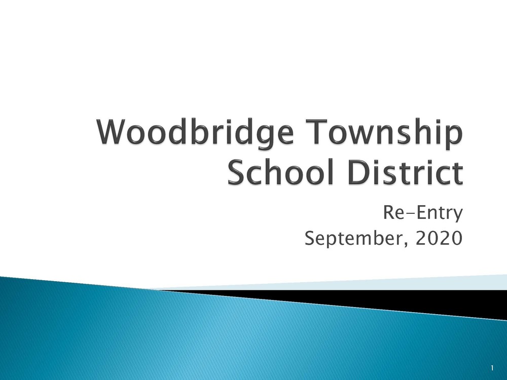 WTSD ReEntry Presentation September 2020 Woodbridge Township