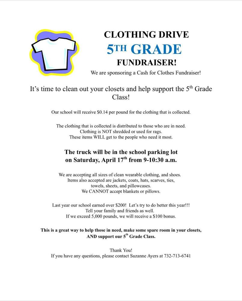 5th Grade Clothing Drive Fundraiser