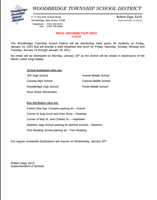 Meal Distribution Information